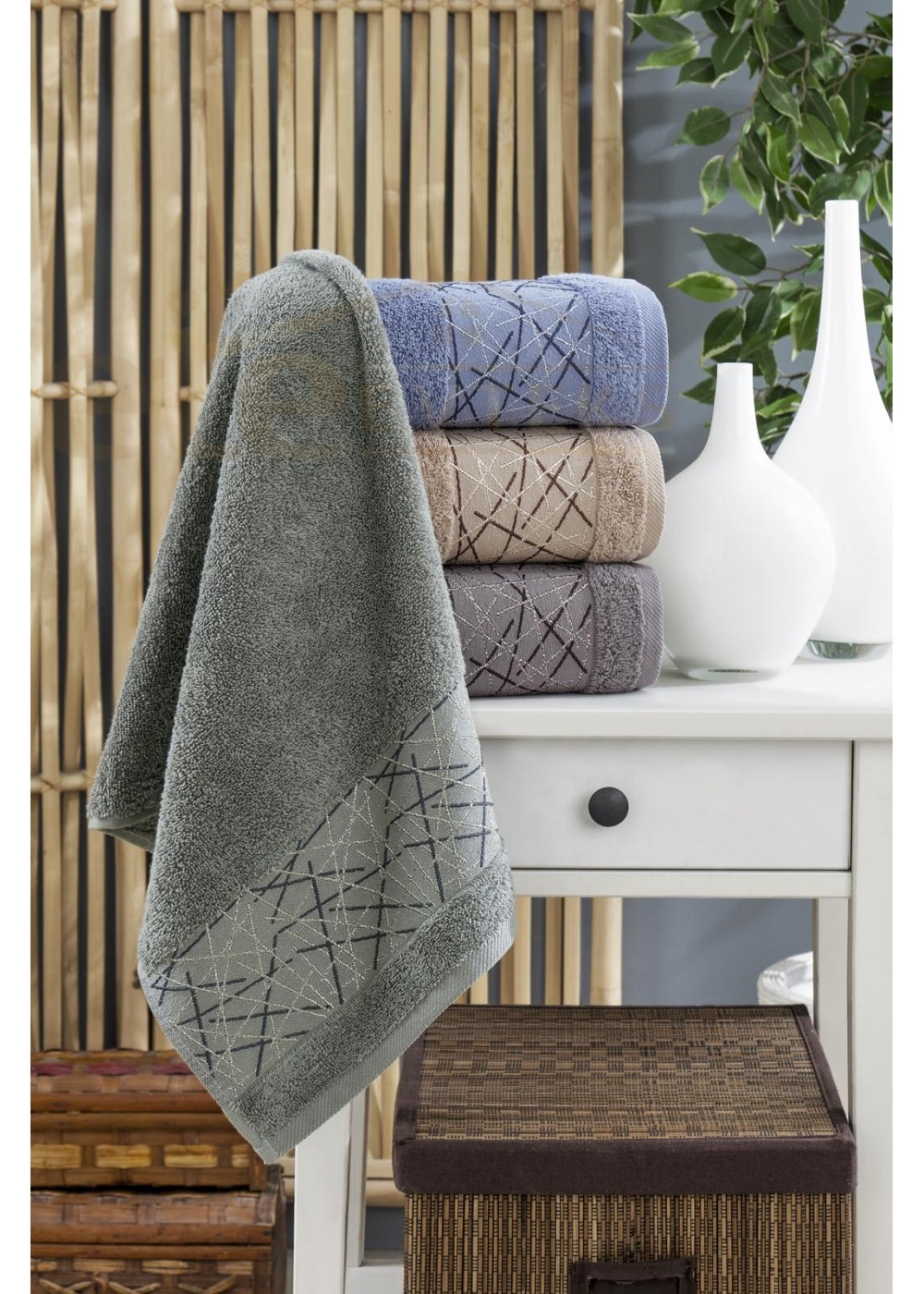 VOLENKA GALAXY SILVER MICRODELUX 4'lü 50 x 90 cm HAVLU SETİ 8696474231774 VOLENKA GALAXY SILVER MICRODELUX 4'lü 50 x 90 cm HAVLU SETİ 8696474231774