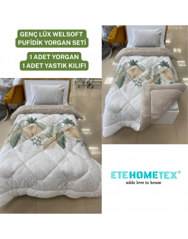 ETE HOMETEX TEK KİŞİLİK LÜX WELSOFT YORGAN ALENA BEJ 155X215CM 8696474231859