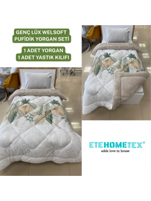 ETE HOMETEX TEK KİŞİLİK LÜX WELSOFT YORGAN ALENA BEJ 155X215CM 8696474231859