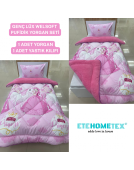 ETE HOMETEX TEK KİŞİLİK LÜX WELSOFT YORGAN PRENSES PEMBE 155X215CM 8696474231856