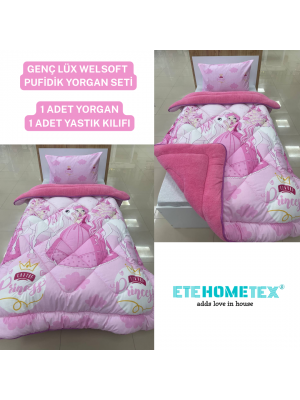 ETE HOMETEX TEK KİŞİLİK LÜX WELSOFT YORGAN PRENSES PEMBE 155X215CM 8696474231856