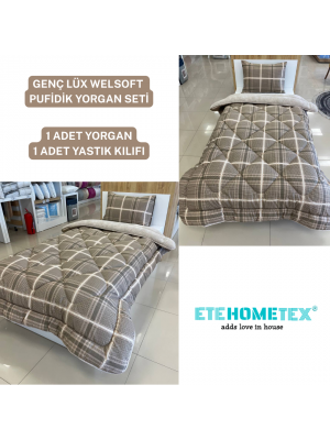 ETE HOMETEX TEK KİŞİLİK LÜX WELSOFT YORGAN SAFİR BEJ 155X215CM 8696474231849