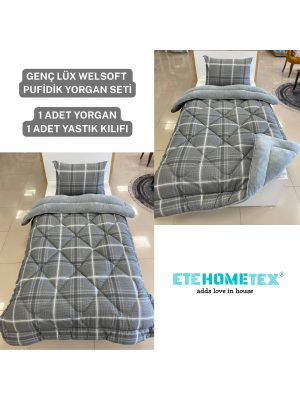 ETE HOMETEX TEK KİŞİLİK LÜX WELSOFT YORGAN SAFİR GRİ 155X215CM 8696474231850